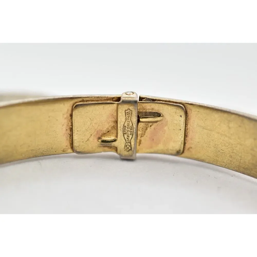 Whiting & Davis Vintage Coin Charm Bangle Bracelet Heavy Chunky Signed 70s BinAW